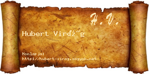 Hubert Virág névjegykártya